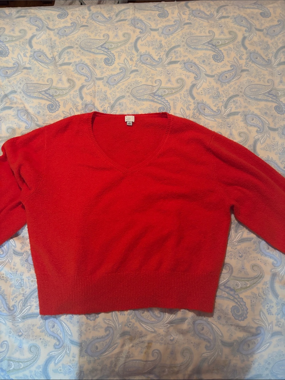 a new day Red V-Neck Pullover Sweater